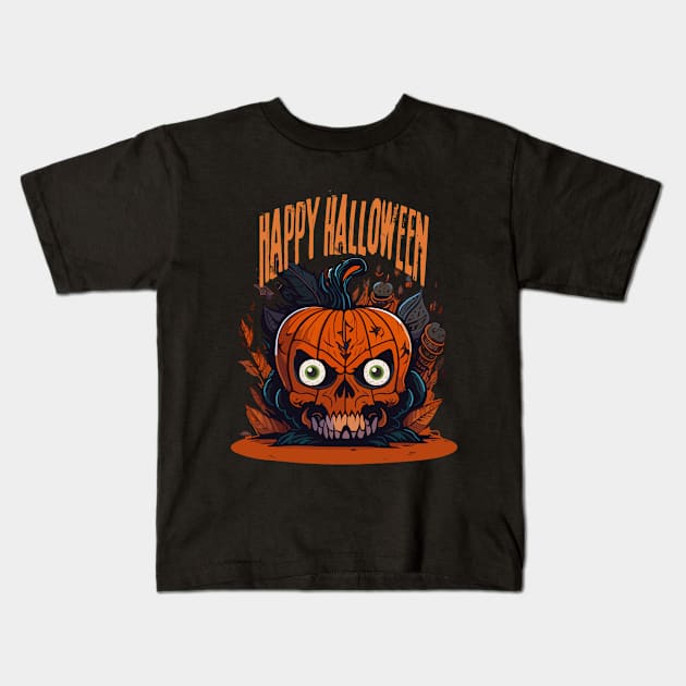 Halloween Kids T-Shirt by MckinleyArt